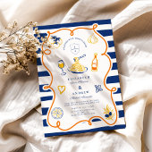 Marine Italiaans eten bruiloft Doodles Kaart