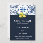 Marine Italiaans Mediterraan Save the Date Foto Kaart (Voorkant)