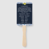 Marine Italiaanse Lemon Mediterrane Trouwprogramma Handwaaier (Achterkant)