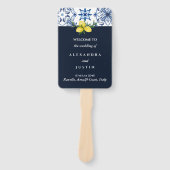 Marine Italiaanse Lemon Mediterrane Trouwprogramma Handwaaier (Voorkant)