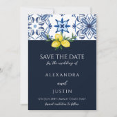 Marine Italiaanse mediterrane bruiloft Save the Da Kaart (Voorkant)