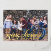 Marine Kerst Patroon Eenvoudige Folie Script Kaart (Voorkant)