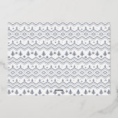 Marine Kerst Patroon Eenvoudige Folie Script Kaart (Achterkant)