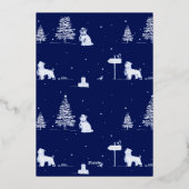 Marine Kerstfoto Gouden Folie Winter Toile Folie Feestdagenkaart (Achterkant)