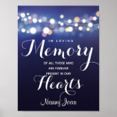Marine kerstverlichting 'In loving memory' bord Poster (Voorkant)