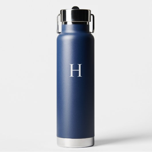 Marine Klassiek Elegant Monogram Waterfles (Voorkant)