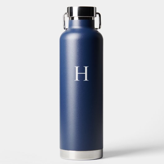 Marine Klassiek Elegant Monogram Waterfles (Voorkant)