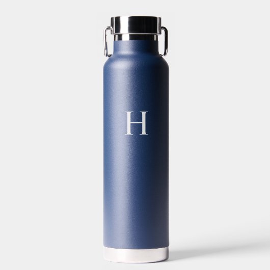 Marine Klassiek Elegant Monogram Waterfles (Voorkant)
