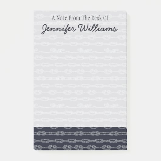 Marine Knots Pattern | Jouw namen toevoegen Post-it® Notes (Voorkant)