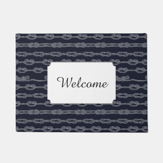 Marine Knots Pattern | Jouw tekst toevoegen Deurmat (Voorkant)