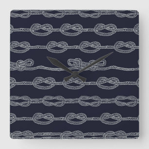 Marine Knots Pattern Vierkante Klok
