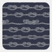 Marine Knots Pattern Vierkante Sticker (Voorkant)