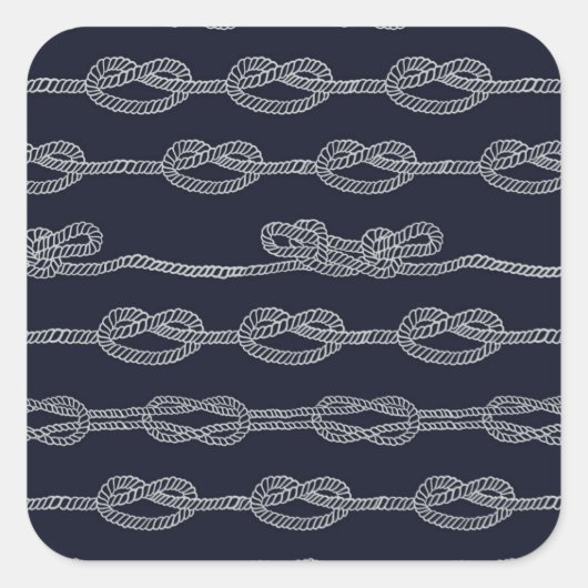Marine Knots Pattern Vierkante Sticker (Voorkant)