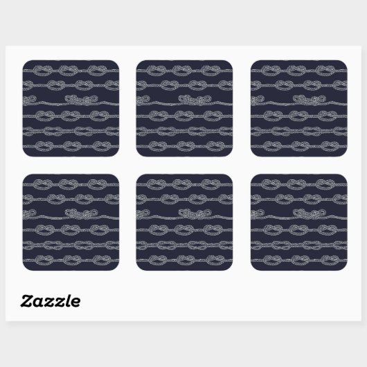 Marine Knots Pattern Vierkante Sticker (Vel)