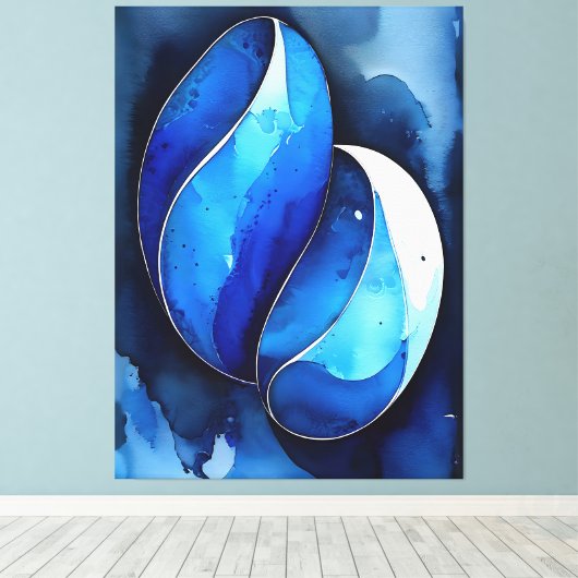 Marine kobaltbogen canvas afdruk (Insitu (Houten vloer))