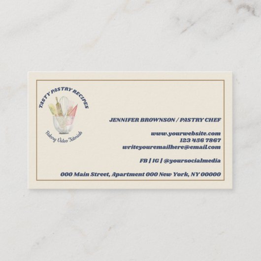 Marine Koken Houten Rustieke Bakkerij Visitekaartje (Achterkant)