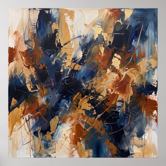 Marine koper abstracte geestposter poster (Voorkant)