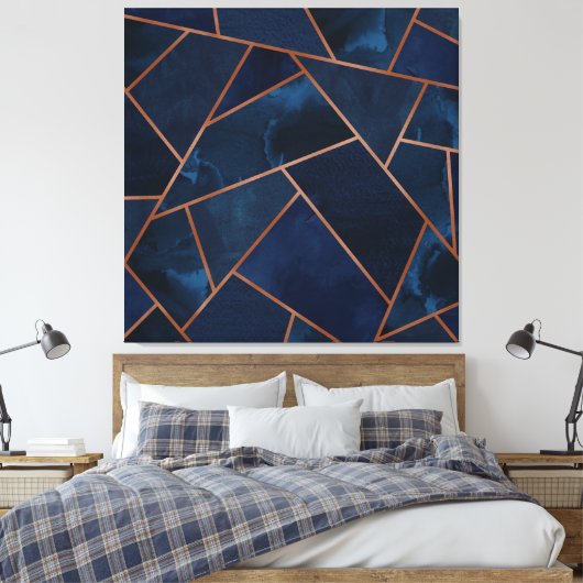 Marine & Koper Geo Canvas Afdruk (Insitu (Slaapkamer))