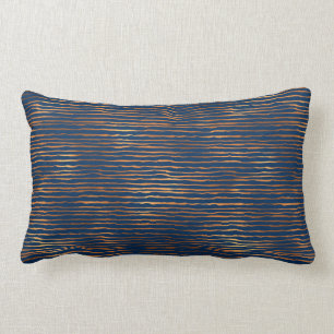 Marine koper metallic moderne strepen kussen