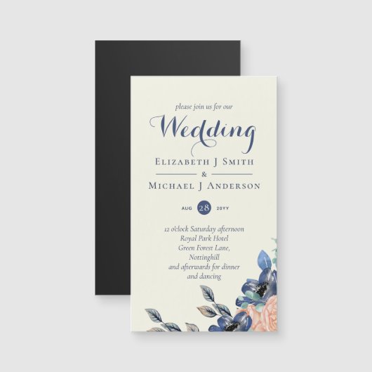 Marine Koraal Elegantie - Bloemige Trouwitems (Voorkant / Achterkant)