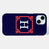 Marine, Koraalrood Griekse Sleutel Frame #2 Init M Case-Mate iPhone Case (Achterkant (horizontaal))