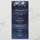 Marine krijtbord bloemkaart bruiloftsmenu menu (Voorkant)