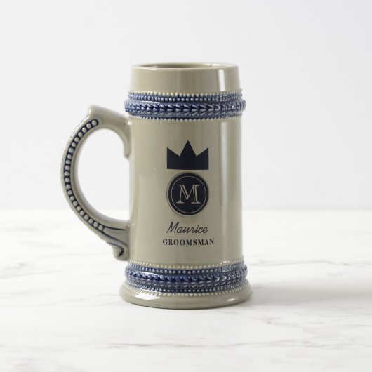 Marine Kroon Monogram Bruidsjonker Bierpul (Links)