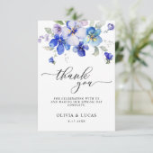 Marine Lavendel Bloemen Mauve Pansies Lente Bruilo Bedankkaart (Staand voorkant)