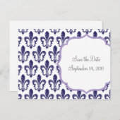 Marine/Lavendel Save the Date-ansichtkaart Aankondigingskaart (Voorkant / Achterkant)