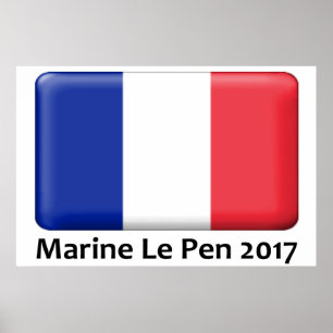 Marine Le Pen 2017 Franse vlag poster
