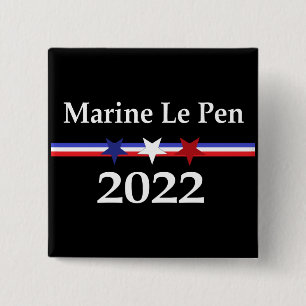 Marine Le Pen 2022 President Frankrijk Vierkante Button 5,1 Cm