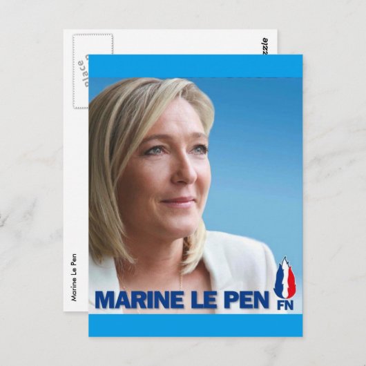 Marine Le Pen Briefkaart (Voorkant / Achterkant)
