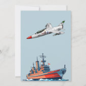 Marine Leger Schip Verjaardag Kaart (Achterkant)