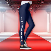 Marine Leggings met Verticale Italia & Italiaanse