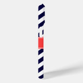 Marine Lg Chevron Koraalrood Vierbladig Naam Monog Case-Mate iPhone Case (Achterkant / Rechts)