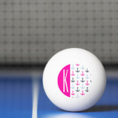 Marine, Lichtblauw en Hete Roze Nautische Ankers Pingpongbal (Net)