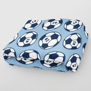 Marine Lichtblauwe Voetbal Nummer Patroon Fleece Deken