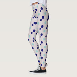 Marine & Lichtgroene Stippen Leggings