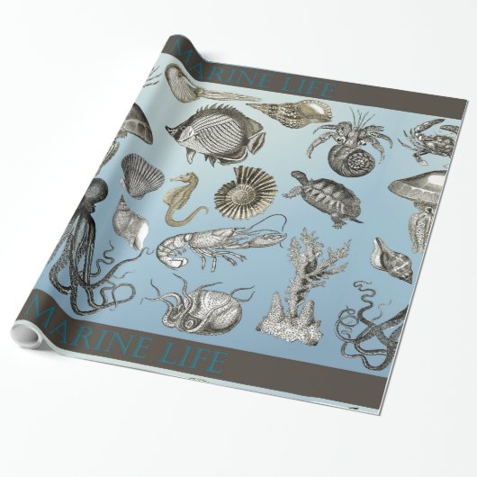 Marine Life 1 inpakpapier (Uitgerold)