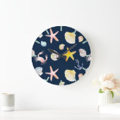 Marine Life & Anchors (Dark) Large Clock Grote Klok (Huis)