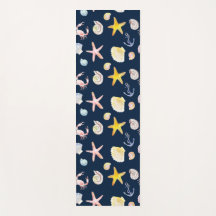 Marine Life & Anchors (Dark) Yoga Mat