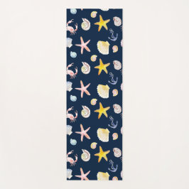 Marine Life & Anchors (Dark) Yoga Mat
