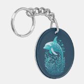 Marine Life Art | Dolfijn Grafisch Ontwerp Sleutelhanger (Voorkant Links)