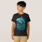 Marine Life Art | Dolfijn Grafisch Ontwerp T-shirt (Voorkant volledig)