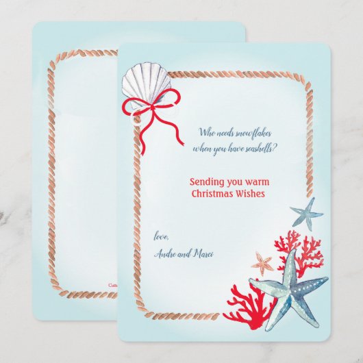Marine Life Christmas-Kaart Kaart (Voorkant / Achterkant)