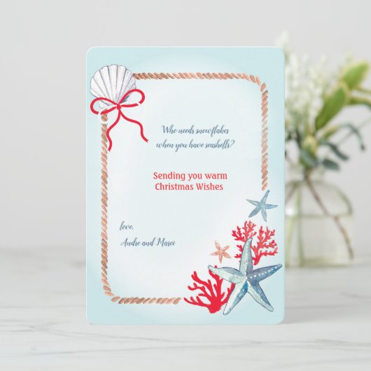 Marine Life Christmas-Kaart Kaart (Staand voorkant)