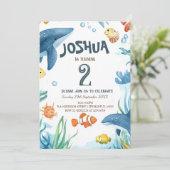 Marine Life Fish and Corals Kinderverjaardagsfeest Kaart (Staand voorkant)