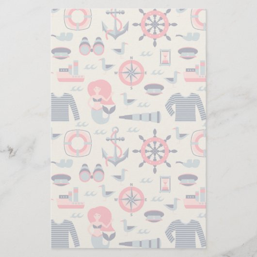 Marine Life Patroon Briefpapier (Voorkant)