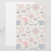 Marine Life Patroon Briefpapier (Voorkant / Achterkant)