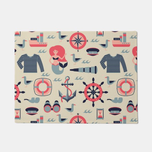 Marine Life Patroon Deurmat (Voorkant)